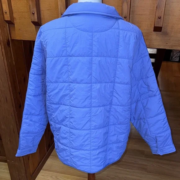 Roxy size Large L NWT NEW Women's periwinkle Blue Puffer Jacket - Picture 3 of 11